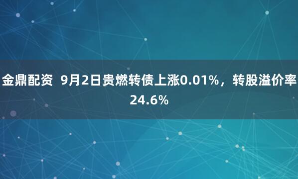 金鼎配资  9月2日贵燃转债上涨0.01%，转股溢价率24.6%